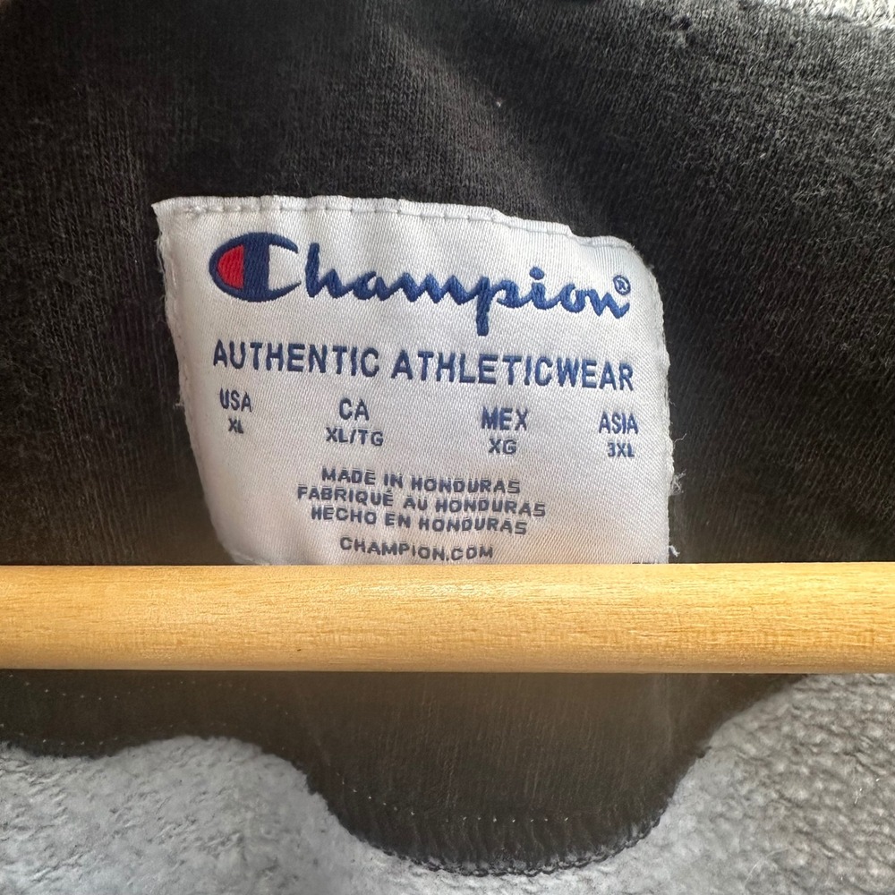 Champion Powerblend Script Logo Crewneck Sweatshirt Gray Pullover Fleece Size XL - Picture 5 of 11